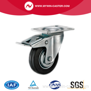 Rigid Black Rubber Metal Core Industrial Casters